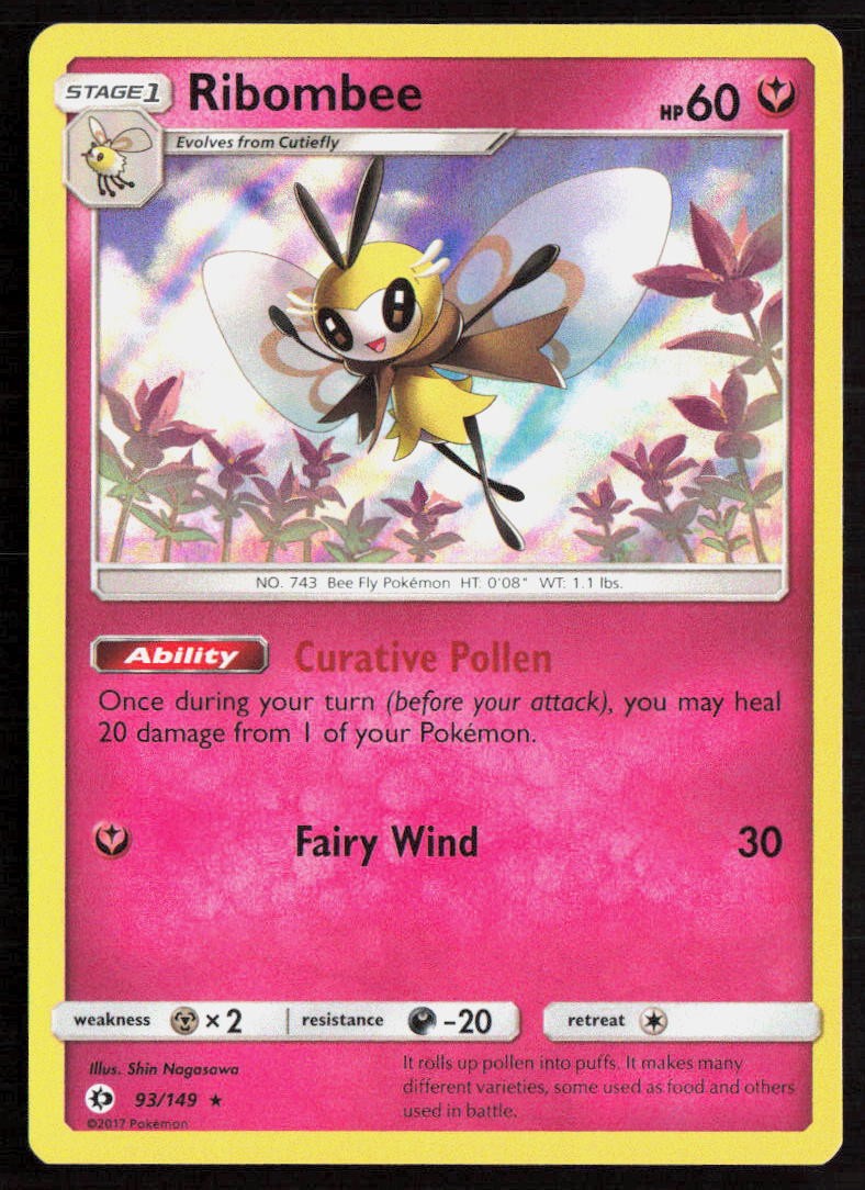 Pokemon Ribombee Holo Rare 93/149 SM Base Set Holofoil NM