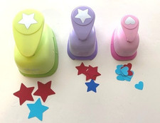 The Paper Studio - Lot of 3 Paper Punches Stars  Hearts