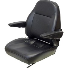 Fits Deutz-allis Tractor Seat Assembly W/arms - Black Vinyl