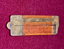 Vintage Stanley No.13 Folding 6 Caliper Ruler rule boxwood & Brass. Uncommon