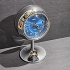 Mid Century Modern Pedestal Blue Alarm Clock CORAL 2 Jewels Japan - FOR PARTS