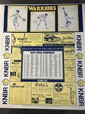 1977-78 Golden State Warriors Schedule Poster Rick Barry Phil Smith Clifford Ray