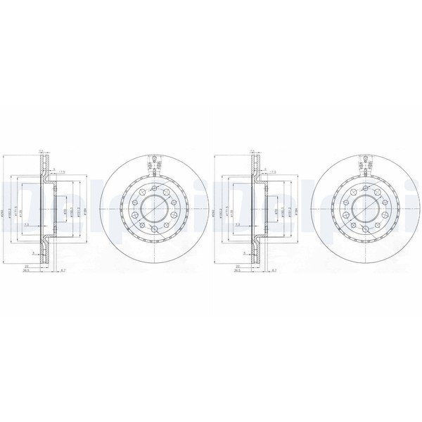 2X Delphi Bremsscheiben 292Mm BelÜFtet Hinten Passend FüR Alfa Romeo 159 Brera-image