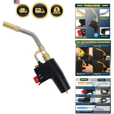 Trigger-Start Torch Head TS4000, High Intensity Flame Torch, MAPP/Propane Gas...