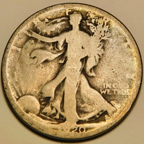 1920 S Walking Liberty Half Dollar 90% Silver   "As Pictured-Not Cleaned"