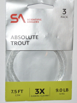 Scientific Anglers Absolute Trout Leader - 3 Pack