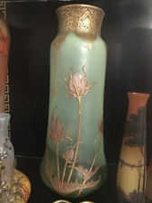 Vase verre émaillé ART-NOUVEAU – LEGRAS - MONTJOYE. 40 Cm