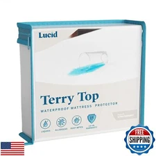 LUCID Premium Hypoallergenic 100% Waterproof Mattress Protector - Universal F