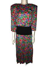 Vintage JODY CALIFORNIA Floral Print Dress Size 7/8 Fashionable