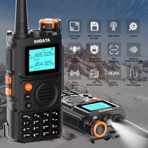XHDATA Walkie Talkie Full Band Two Way Radios NOAA Weather Long Range Receiver - Zdjęcie 3 z 12