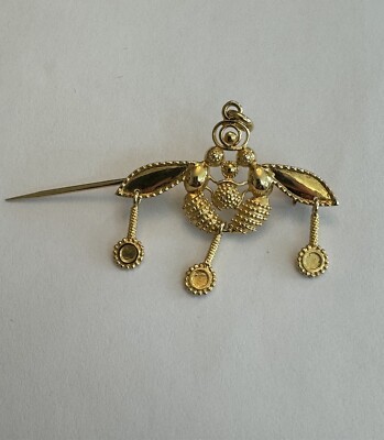 14kt Gold Griechische Biene Anstecknadel Anhänger  The Spirit of Cooperation 