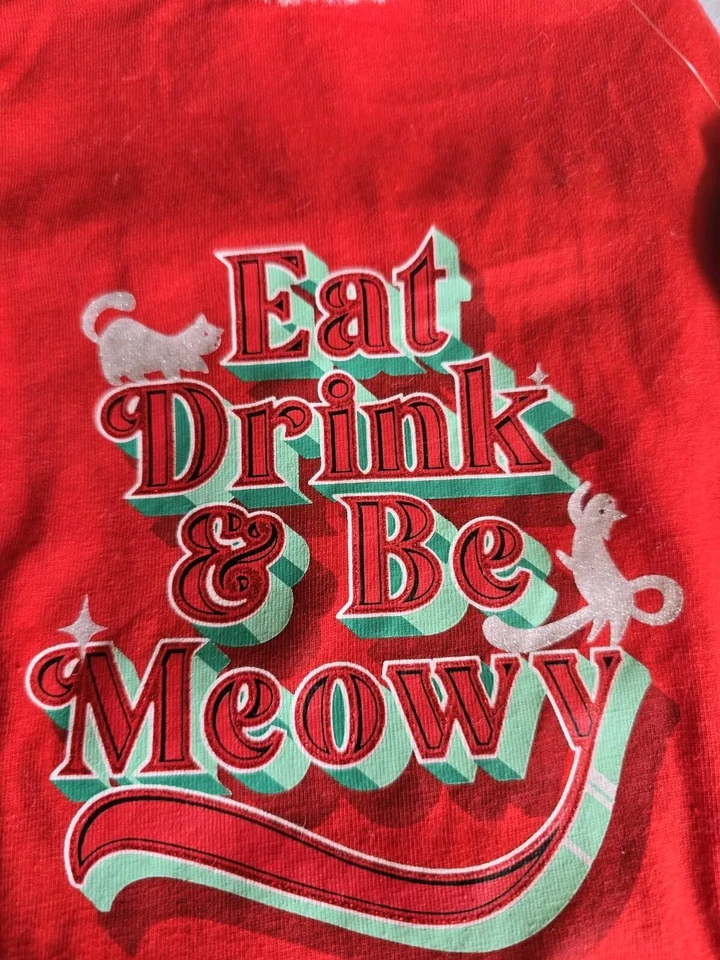 Новый с Ярлыками Merry & Bright коллекции праздник Рождество футболка с Scrunchie Cat одежда Sz S - Изображение 2 из 4