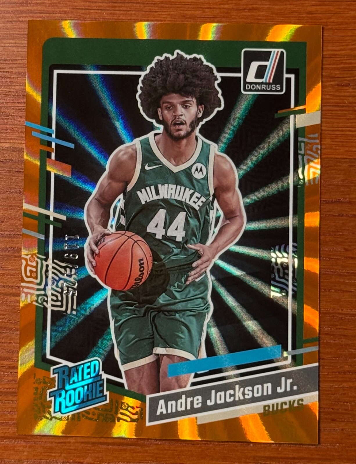 2023-24 Andre Jackson Jr.  Donruss #210 Holo Orange Laser /125 Milwaukee Bucks
