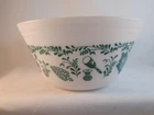 Vintage Federal Glass 8" Mixing Bowl Green Scandinavian Kitchen Motif