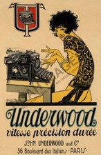 Underwood vintage typewriter ad poster 16x24 thumbnail