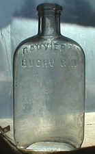 Unique antique Dr BOUVIER BUCHU kidney GIN flask early BIM Pre-Pro FLASK