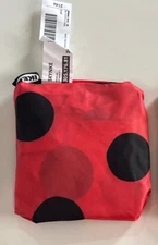 Ikea Foldable bag reusable shopping bag tote sack Skynke Polka Dot Red
