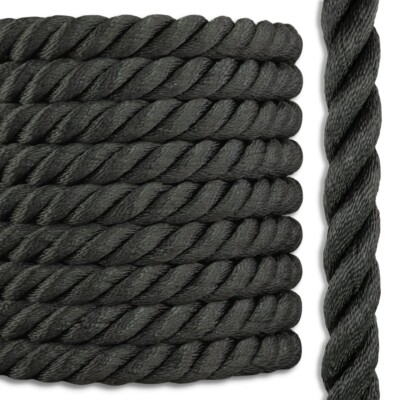 Premium 3 Strand Twisted 100% White Polyester Rope Low Stretch Outdoor Line
