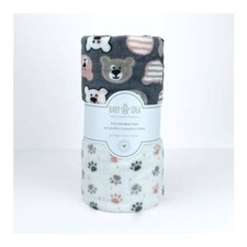 Baby Idea PFLO Grey Bear Fleece Cot Blanket 135 x 110 cm