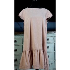 NWT New $150 Anthropologie Flounced Pink Corduroy Dress Size 0