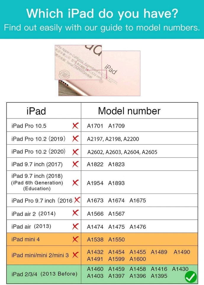 Case for iPad 2/3rd/4th Generation 9.7 inch PU Leather Folio Stand Smart Cover - Image 2 of 4