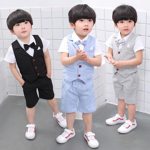 pageant christening suit baby boy kids wedding suits 4 pieces wedding and parties - Picture 2 of 16