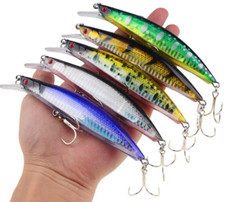 5PCS Big Fishing Lures Crankbait Hard 13cm Minnow Swim Artificial Bait Trolling