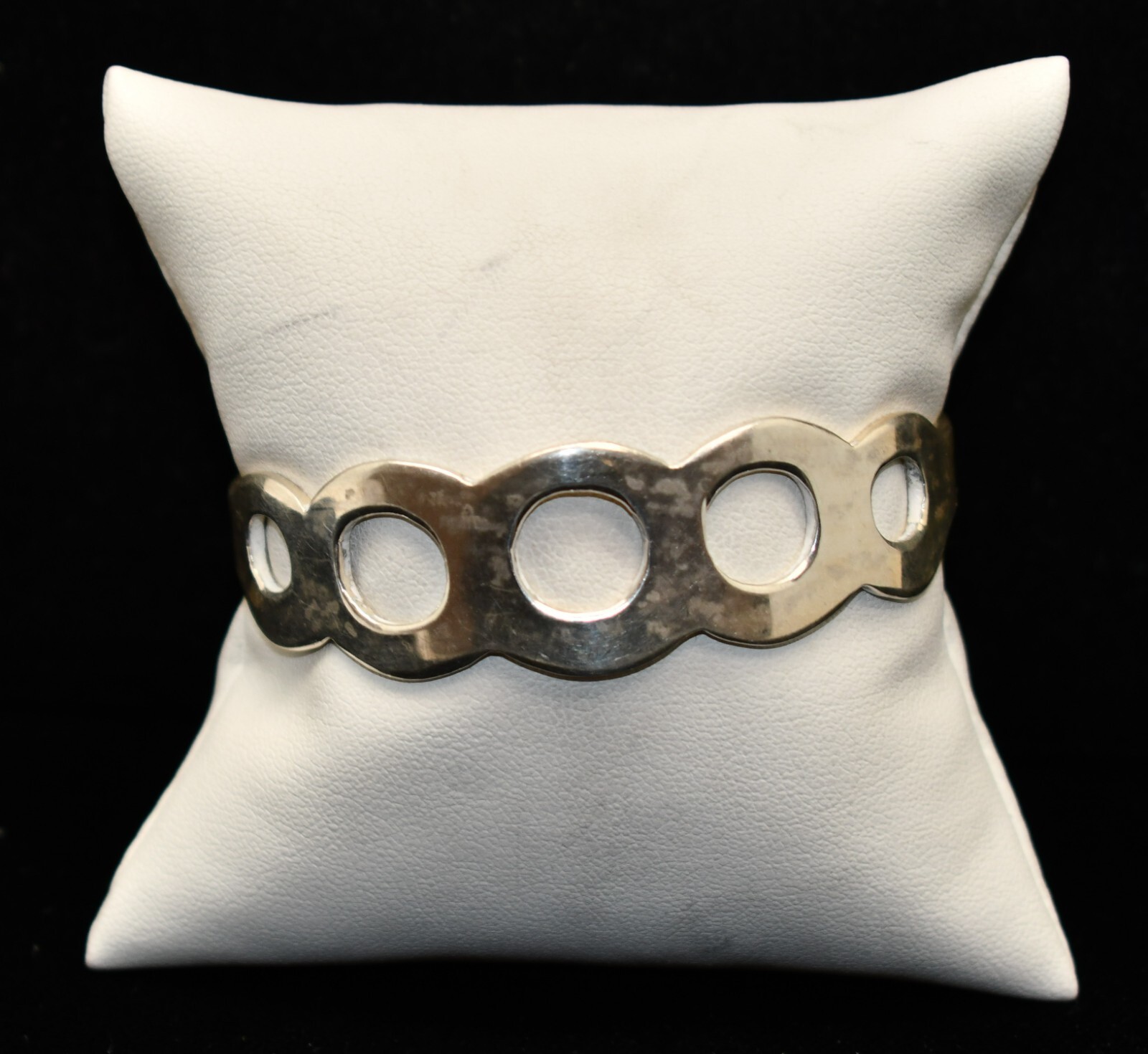 Sterling Silver Simple Circle Design Cuff Bracele… - image 1