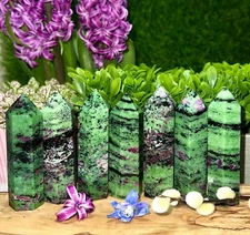 Wholesale Lot 2 Lbs Natural Ruby Zoisite Obelisk Tower Point Crystal Natural