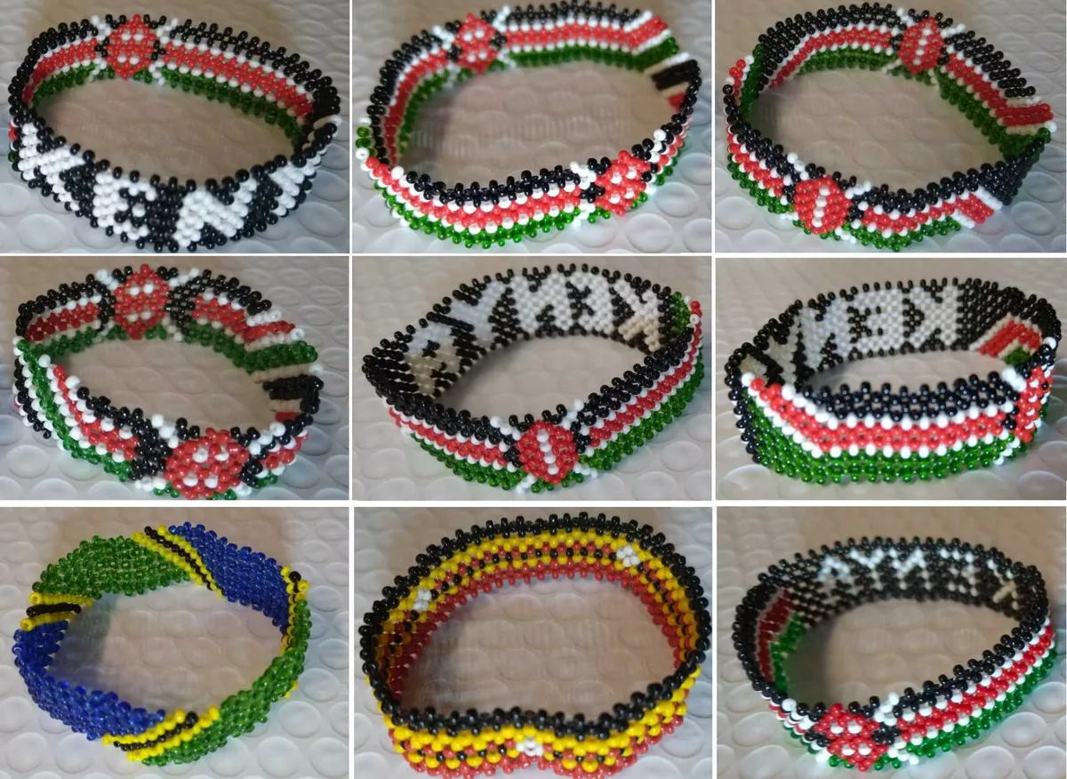 Beaded online flag bracelet