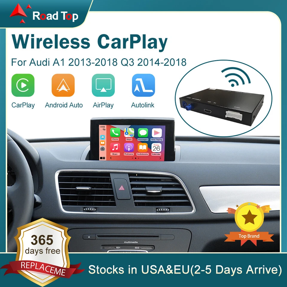 Wireless Apple Carplay Android Auto Interface Mirrolink Für AUDI Q3 A1 2013-2018 - Bild 2 von 4