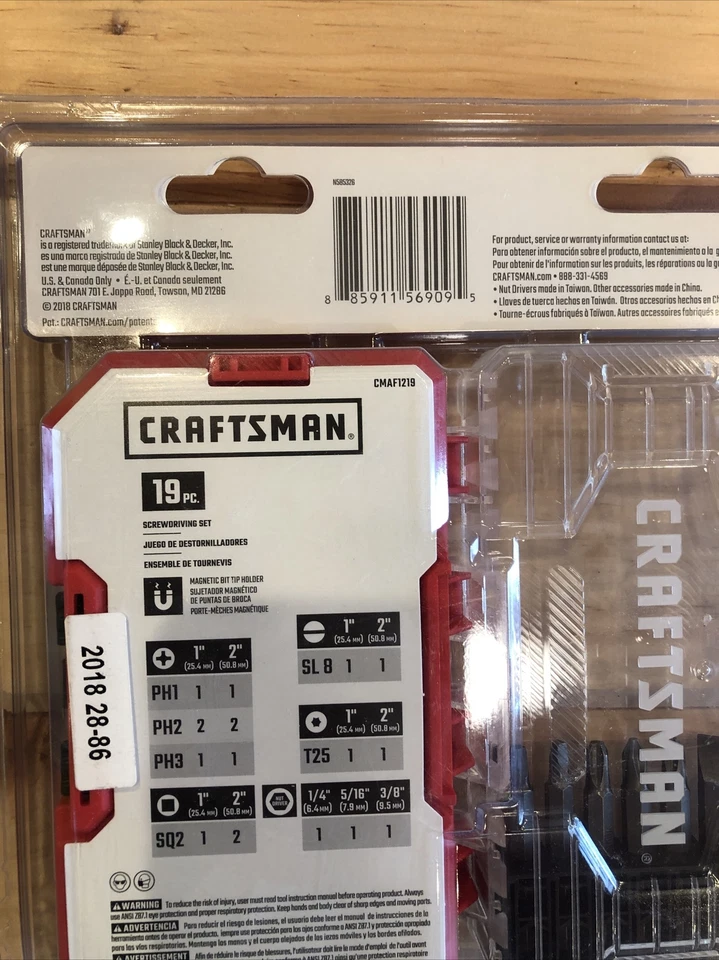 CRAFTSMAN 19pc SCREWDRIVER BIT SET WITH PLASTIC HARD Case cmaf1219 - Image 4 of 4