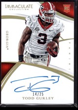 TODD GURLEY 14/25 RAMS GOLD ROOKIE AUTO #307 RPA RC SP 2015 IMMACULATE AUTOGRAPH