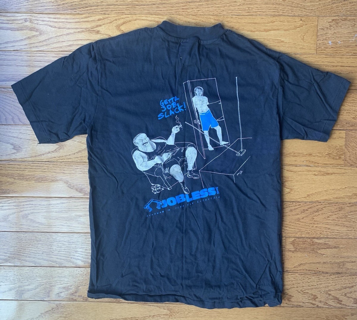 jobless anti work Tシャツ santa cruz powell Vintage 80's Jobless Anti-workwear Black Single Stitch Hanes