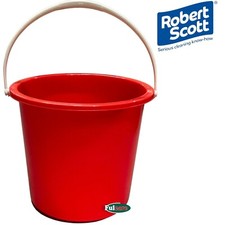Robert Scott Sturdy Plastic 10ltr Bucket with Handle Red Strong Homeware Bucket 