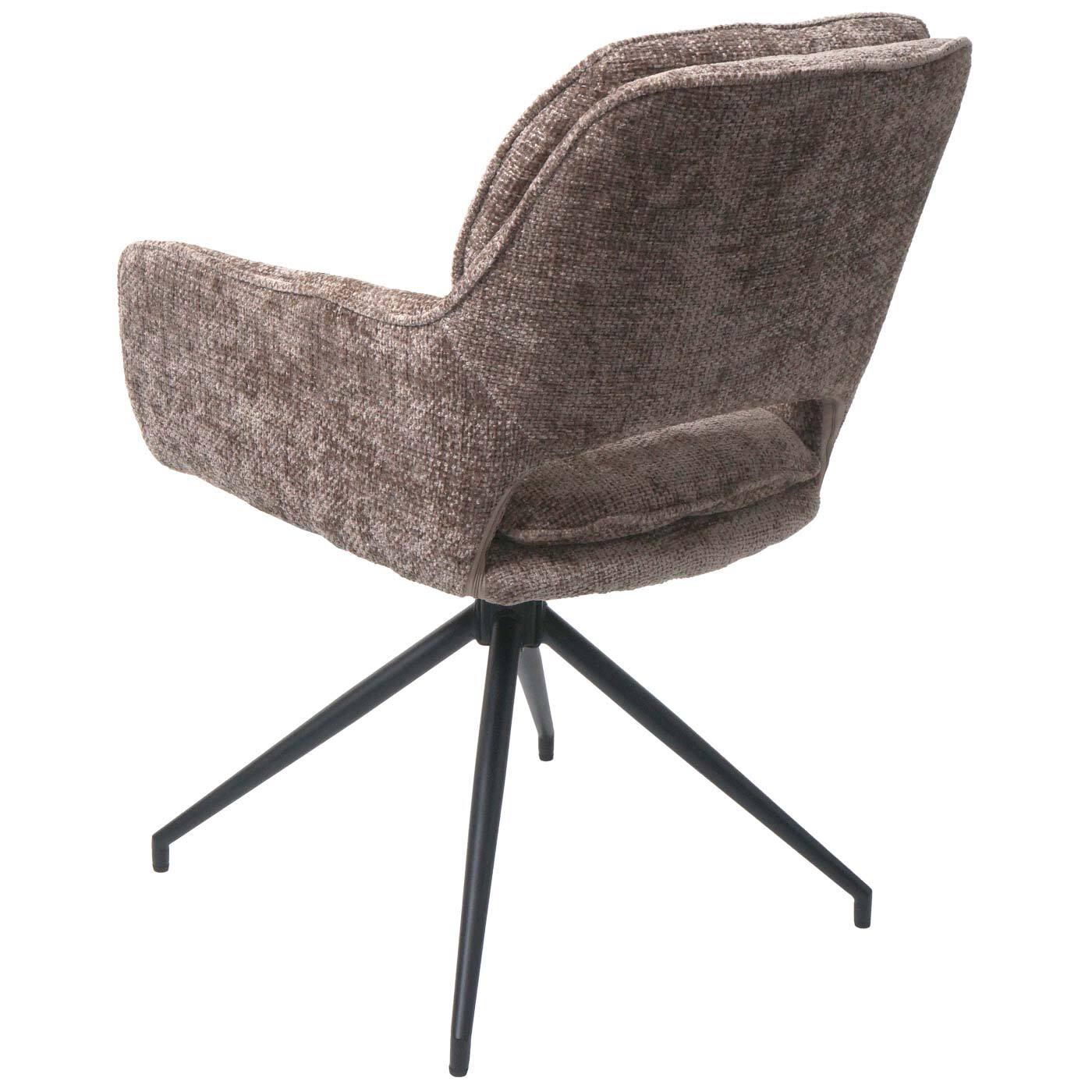 2er-Set Esszimmerstuhl HWC-N74, Stuhl drehbar Auto-Return Stoff Chenille 490g/m² Ansicht 11