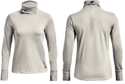 Under Armour UA Infrared Up Pace Reflect Funnel Neck Khaki Running Jersey Womens - 第 1/3 張圖片