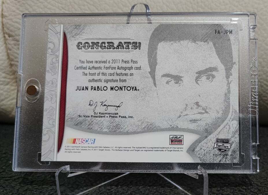 F1、直筆サイン、 写真、 ファン・パブロ・モントーヤ、証明書、シリアルナンバー F1, Formula 1 JUAN-PABLO MONTOYA signed trading card with
