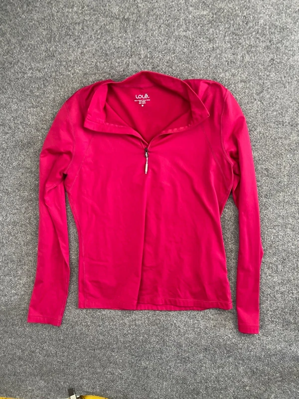 lole 1/4 zip pullover long sleeve mock neck athletic run workout hoodie
