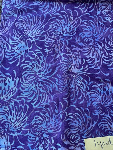 Lot Of 4 Beautiful Batik Quilting Fabrics + 12 FQ - (6 1/2 Yards) Purple Blue - Picture 15 of 18