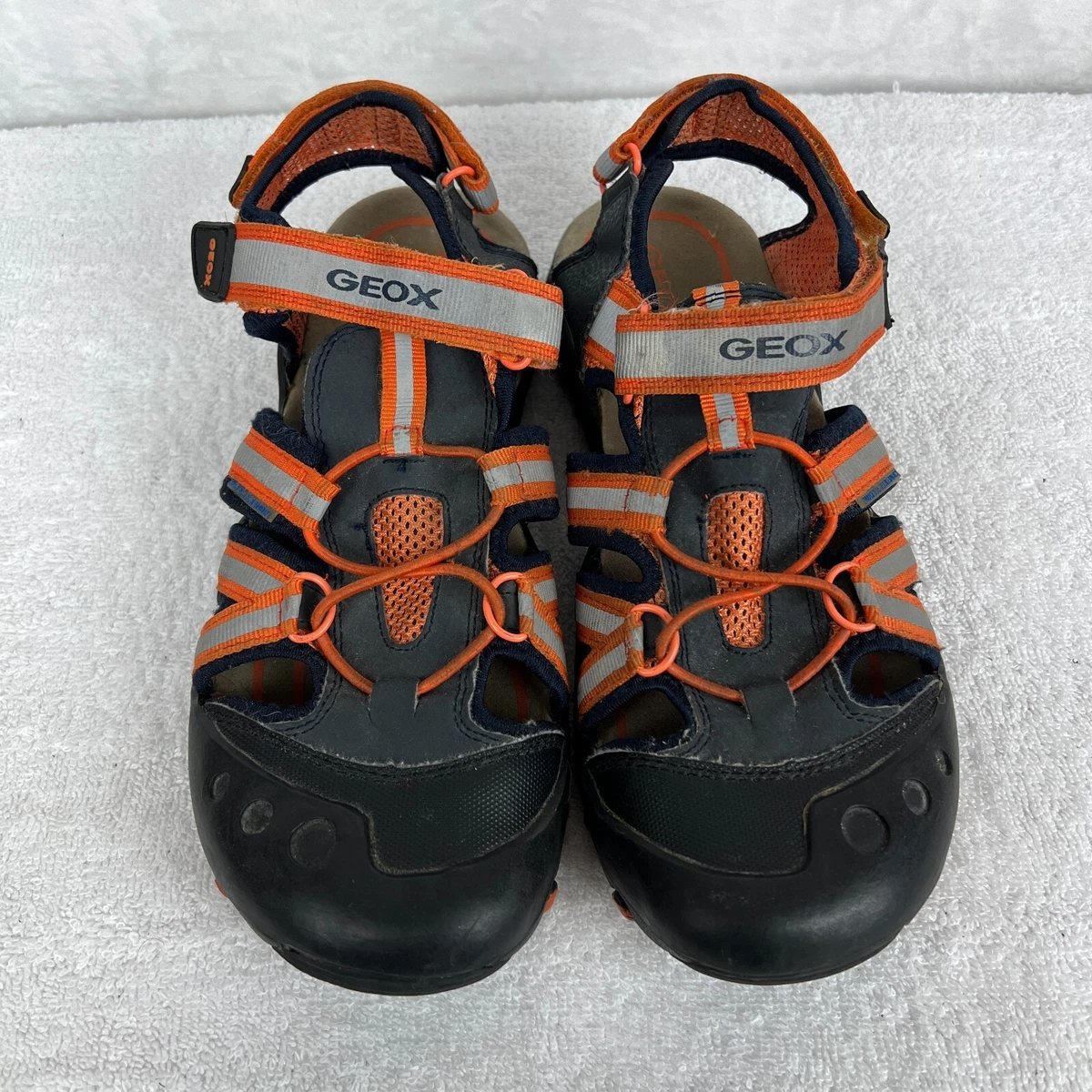 Strap Geox | Sandals Black Respira Size 6.5 Leather Mens eBay Orange