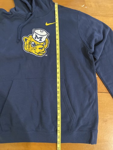 Nike Michigan Wolverines Hoodie Men XL Navy Blue Throwback NCAA BV8306-419 - Picture 6 of 9