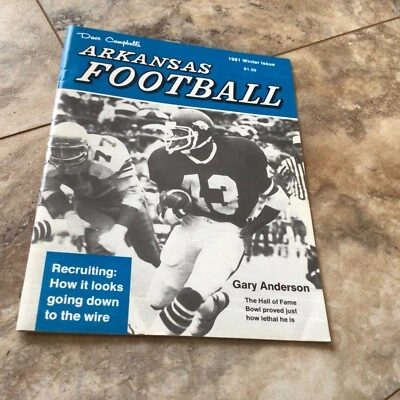 1981 Winter Dave Campbell's Arkansas Football Magazine Gary Anderson Hogs SMC - Image 1 of 4