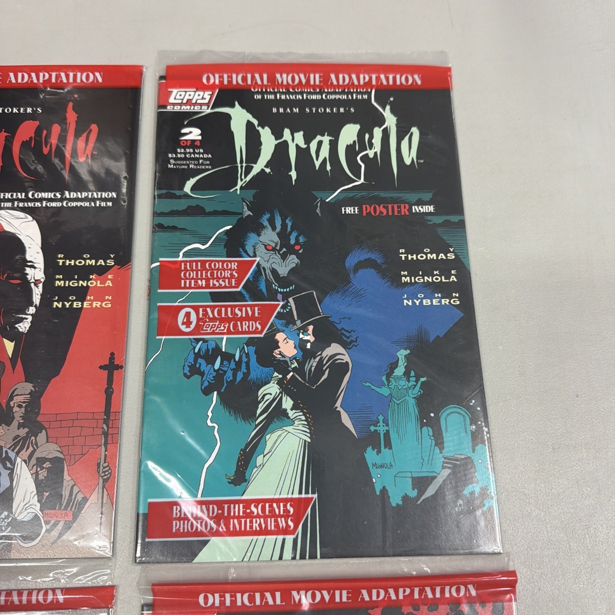 Dracula 1-4 Complete Set Factory Sealed Topps Cards In Each Bram