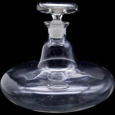 Vintage Clear Glass Ships Decanter with Ground Glass Stopper