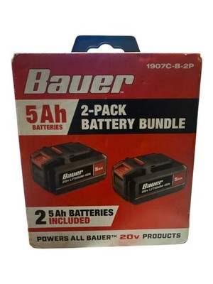 *NEW* Bauer 20V 5 Ah Lithium-Ion Battery Bundle, 2-Pack, 1907C-B-2P, 71270  