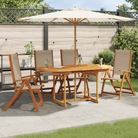 GartenstüHle 4Er Set Klappbar Massivholz Akazie Textilene Terrasse