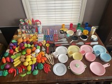 Large Lot Of Play Food, Dishes, Utensils  More