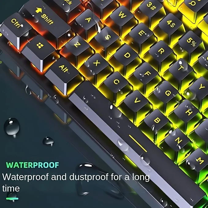 Mechanical Gaming Keyboard RGB Backlit Wired USB 104 Keys for PC Laptop - Image 3 of 4