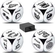 4Pcs Metal Food Decision Dice Game - Fun Gift for Couples on Special Occasions